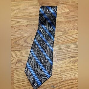 Pronto Uomo Paisley Tie with Blue and Black
